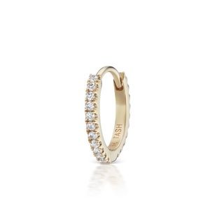 Maria Tash YG 8mm Diamond Eternity Hoop Earring Pair
